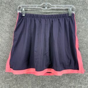 Swim 365 Swim Skort Women 14 Blue Lined Pull On Ellastic Waist Nylon Swimwear